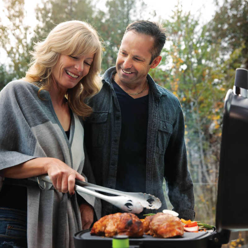 Napoleon TravelQ PRO 285 Portable Electric Grill | Shown Grilling