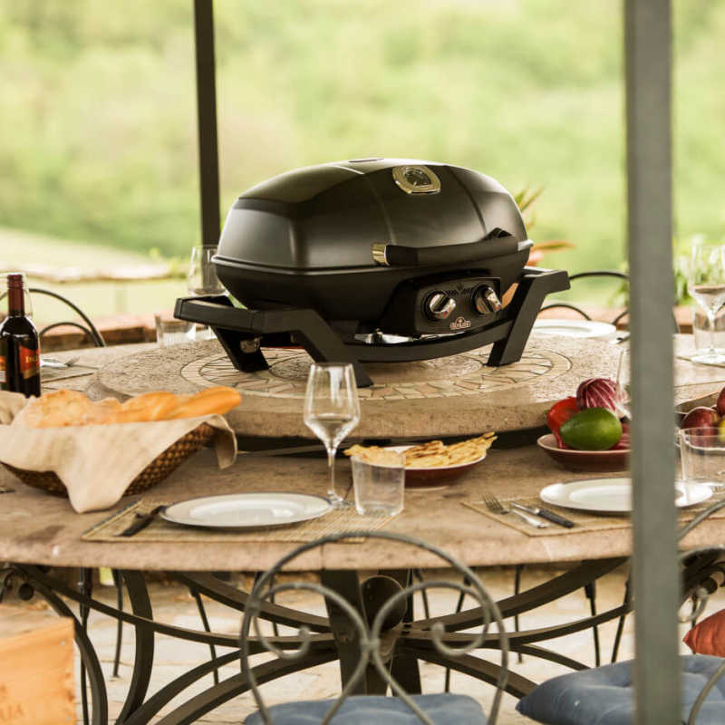 Napoleon TravelQ PRO 285 Portable Gas Grill | Shown on Dining Table