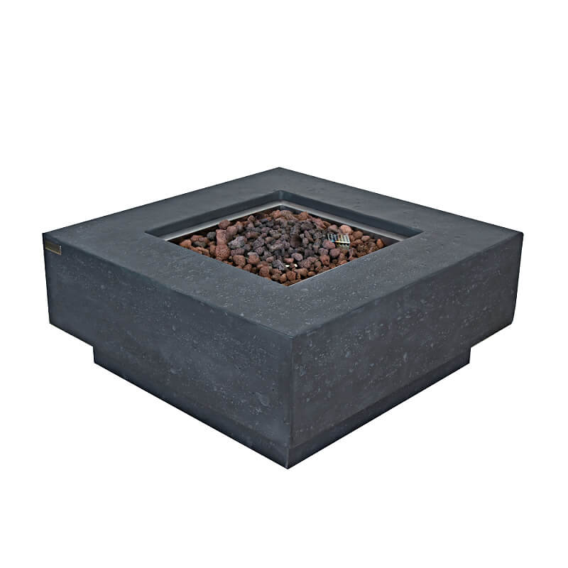 Elementi Manhattan Fire Pit Table in Dark Gray with Lava Rock