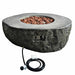 Elementi Boulder Concrete Fire Bowl with 10 Ft Gas Hose Connection