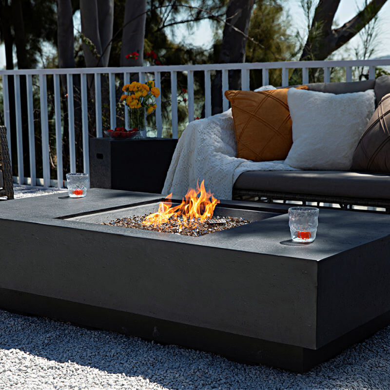 Elementi Plus Cannes Slate Black Fire Table 