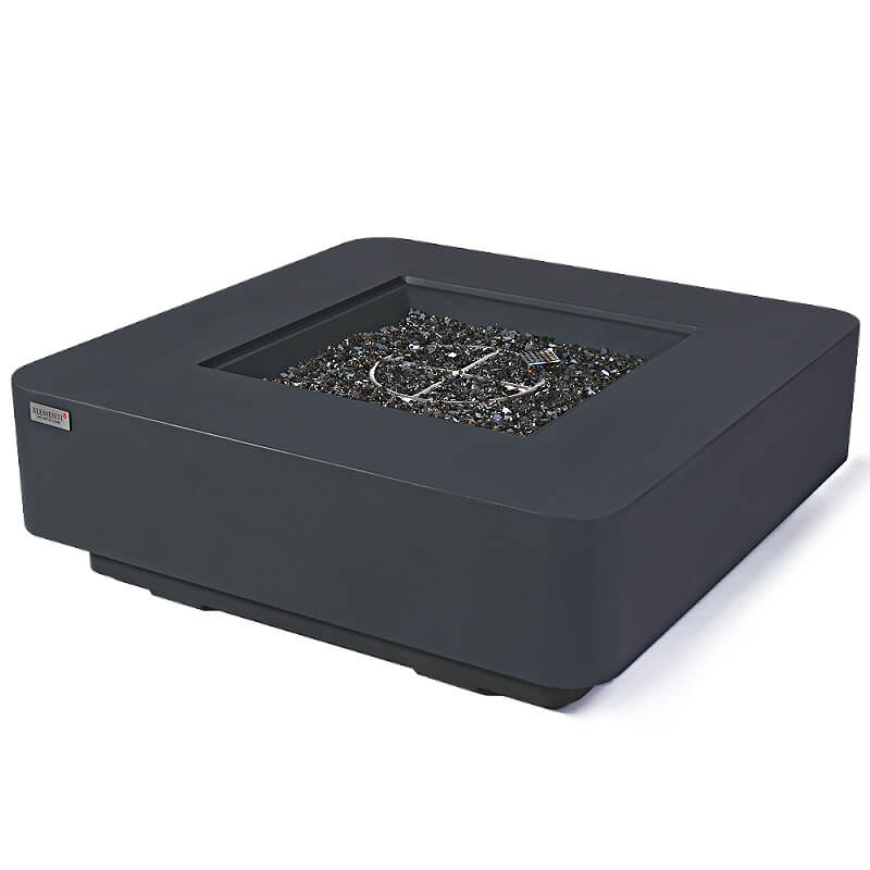 Elementi Plus Dark Grey Concrete Bergamo Square Fire Table