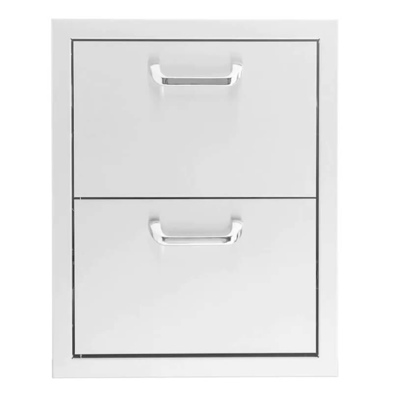 PCM Pcm 16 Inch Stainless Steel Double Access Drawer | 304-Grade Stainless Steel | Made in USA