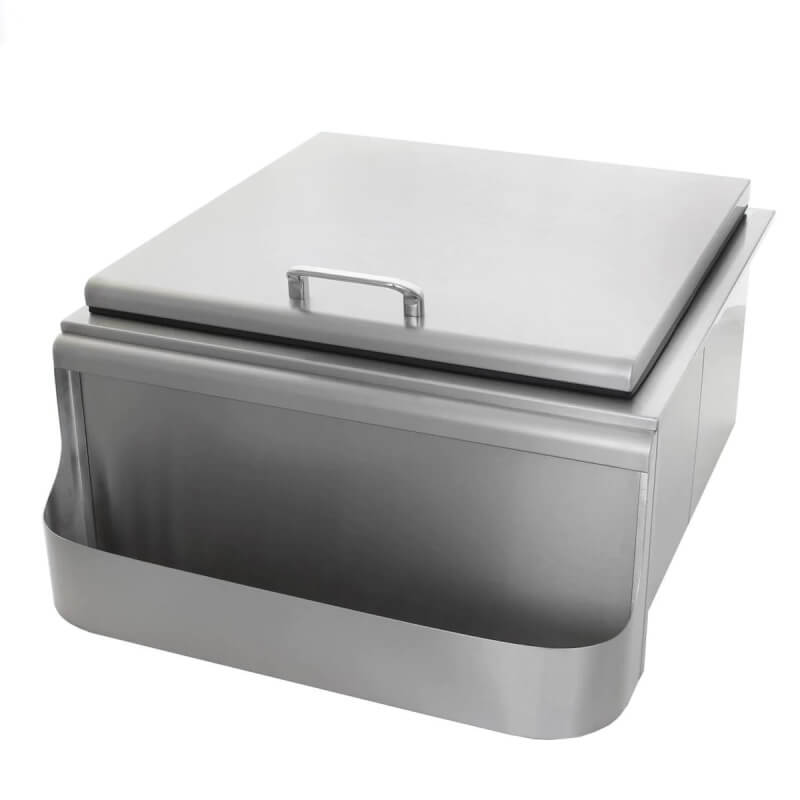 PCM 18-Inch Slide-In Ice Bin Cooler w/ Speed Rail | | 304 Stainless Steel Lid