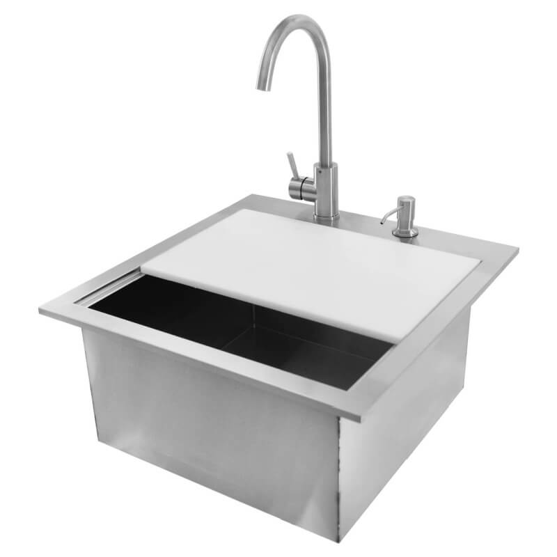 PCM 21-Inch Outdoor Drop-In Bar Sink | Raised Mounting