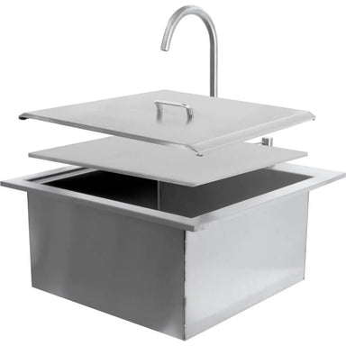 PCM 21-Inch Outdoor Drop-In Bar Sink | Cover & Cutting Board Included