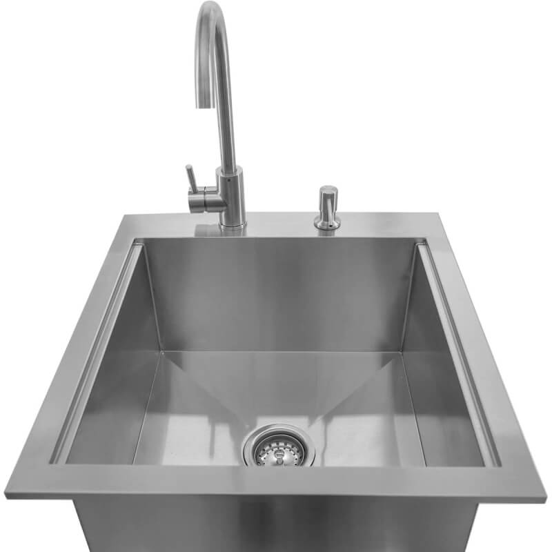 PCM 21-Inch Outdoor Rated Drop-In Bar Sink | 304 Stainless Steel