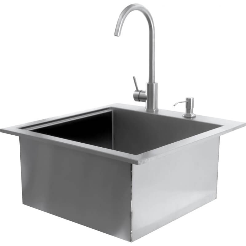 PCM 21-Inch Outdoor Drop-In Bar Sink | Square Deep Basin
