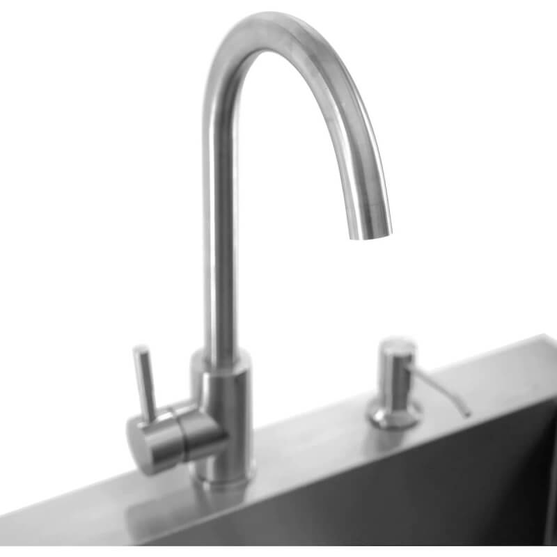 PCM 21-Inch Outdoor Drop-In Bar Sink | Gooseneck Faucet