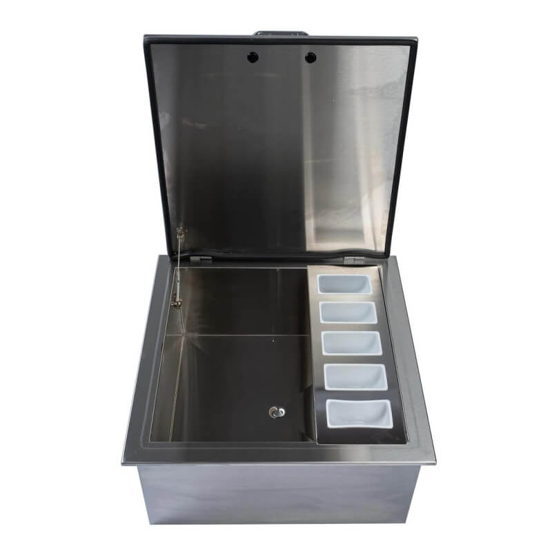 PCM 260 Series 25-Inch Drop-In Ice Bin Cooler With Condiment Holder - Traditional