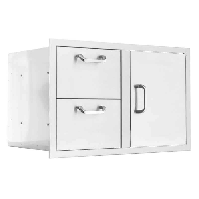 PCM Pcm 32 Inch Door Double Drawer Combo In Stainless | 304-Grade Stainless Steel | Made in USA