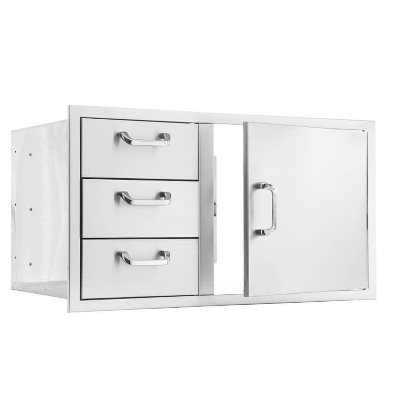 PCM 39-Inch Door & Triple Drawer Combo | 304 Stainless Steel