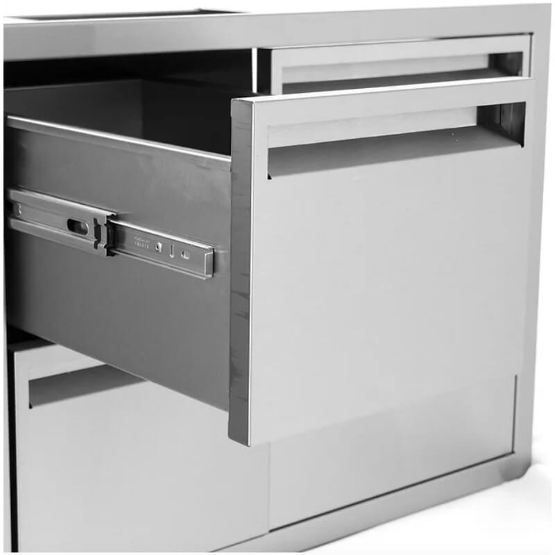 PCM 350 Series Door, Double Drawer & Roll-Out Trash Bin Combo | Soft Closing Drawers