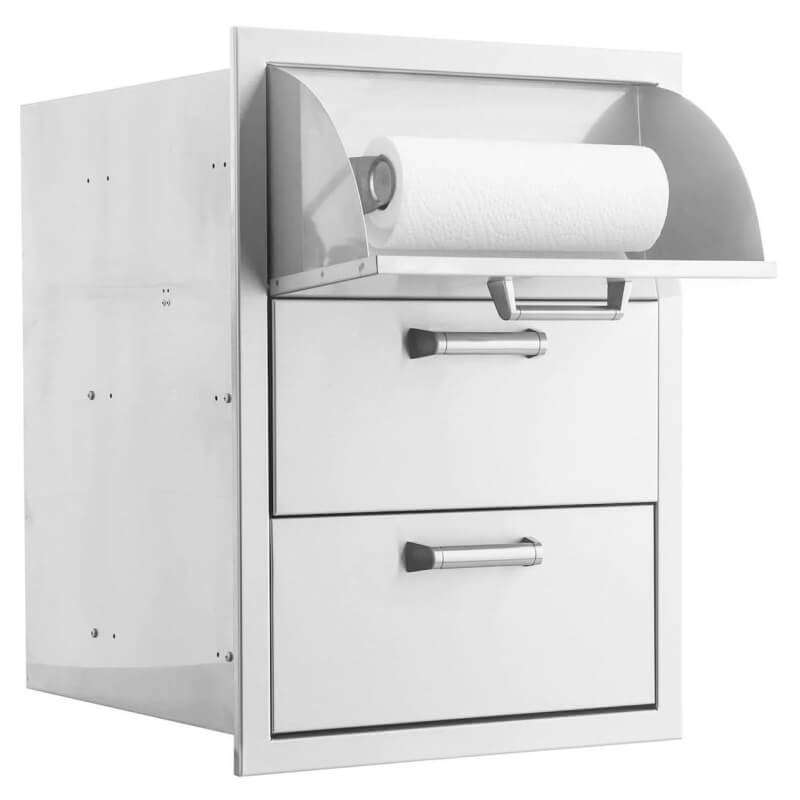 PCM 260 Series 16-Inch Stainless Steel Triple Drawer w/ Paper Towel Holder - Contempo