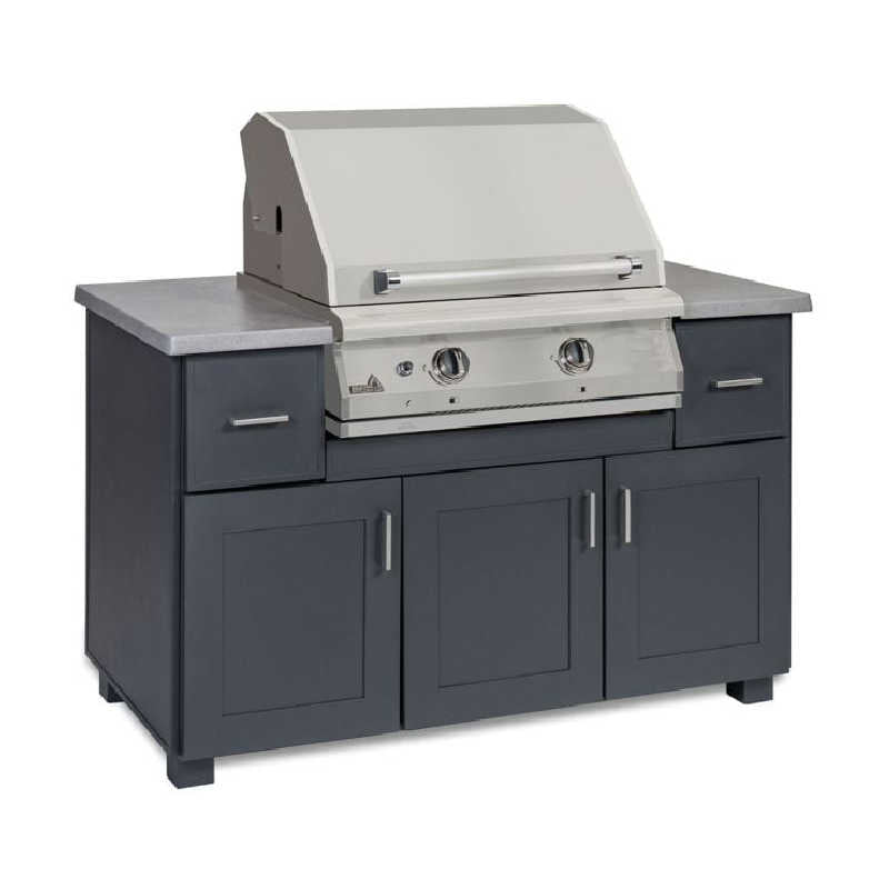 PGS 57-Inch Gensun Modano BBQ Island With Legacy Newport Gourmet 30-Inch Gas Grill