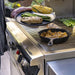 PGS Commercial E-Series 30 Inch Electric Grill on Pedestal | Shown Cooking Angled View