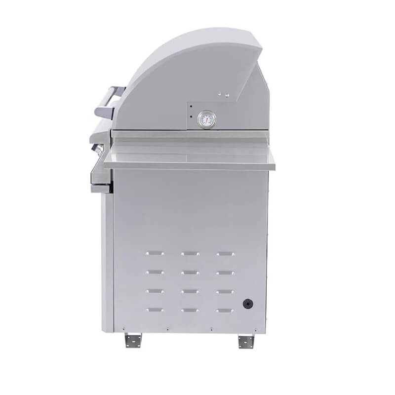 PGS Commercial E-Series 30 Inch Electric Grill on Pedestal | Side View Ventilation