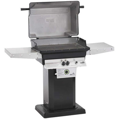 PGS T40 Aluminum Gas Grill On Bolt-Down Patio Post | Hood Opened