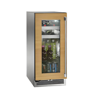 Perlick 15-Inch Signature Series Panel Ready Glass Door Marine Grade Outdoor Beverage Center - Left Hinge