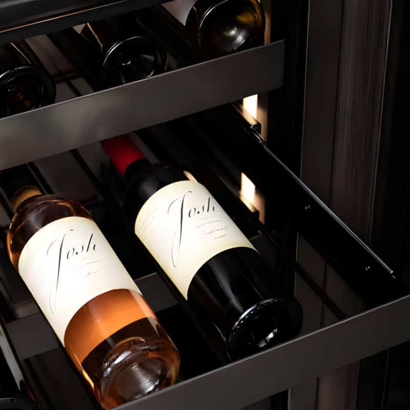 Perlick 24-Inch Signature Series Glass Door Outdoor Dual Zone Refrigerator/Wine Reserve | Stainless steel Wine Rack
