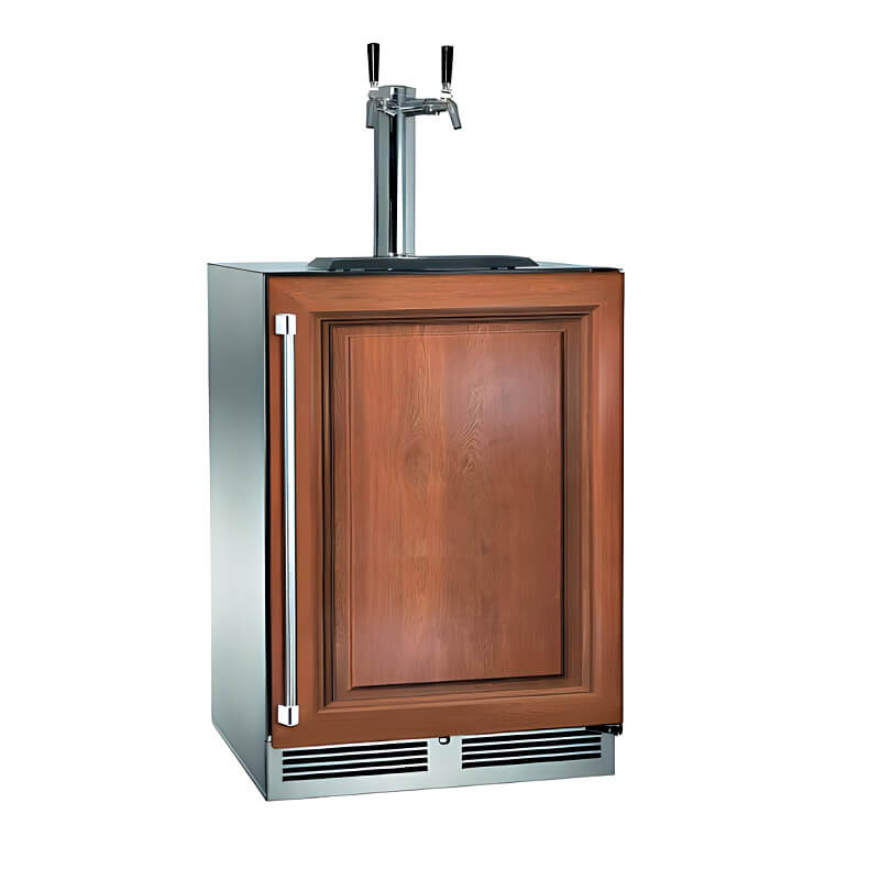 Perlick 24-Inch Signature Panel Ready Double Tap Outdoor Beverage Dispenser | Right Hinge