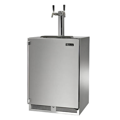 Perlick 24-Inch Signature Series Marine & Coastal Stainless Steel Double Tap Outdoor Beverage Dispenser | Right Hinge