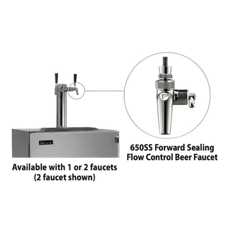 Perlick Signature Series Single Tap Outdoor Beverage Dispenser | Flow Control Beer Faucet