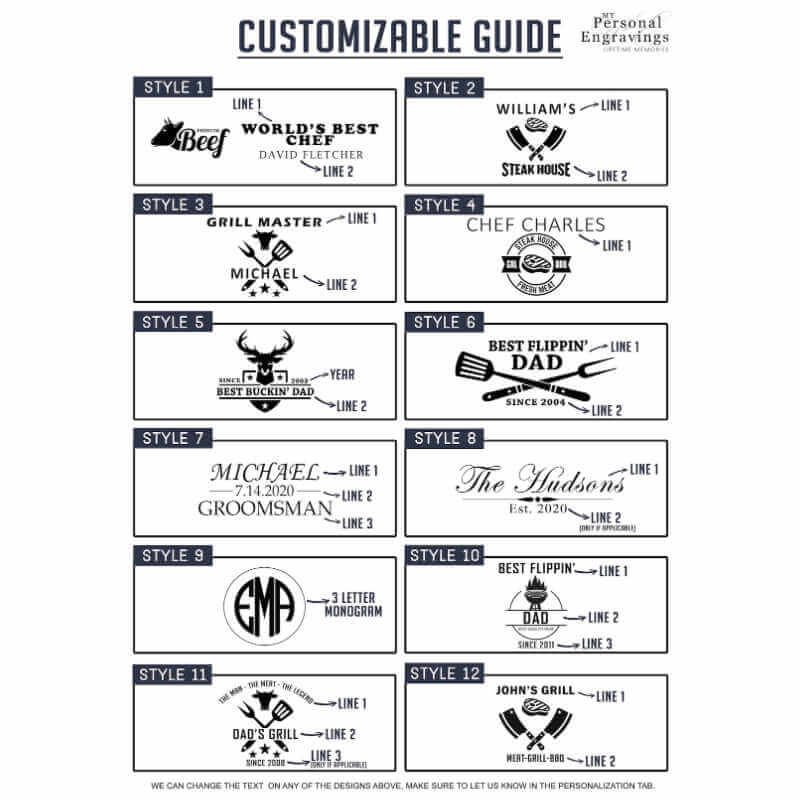 Personalized Engraved 8 Piece BBQ Set with Bamboo Case | Engraving Options