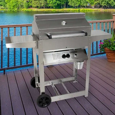 Phoenix Stainless Steel Riveted Gas Grill on Stainless Steel Cart For Patio