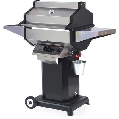Phoenix Stainless Steel Gas Grill Head On Black Aluminum Pedestal Cart