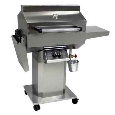 Phoenix Stainless Steel Riveted Gas Grill Head On Stainless Steel Pedestal Cart