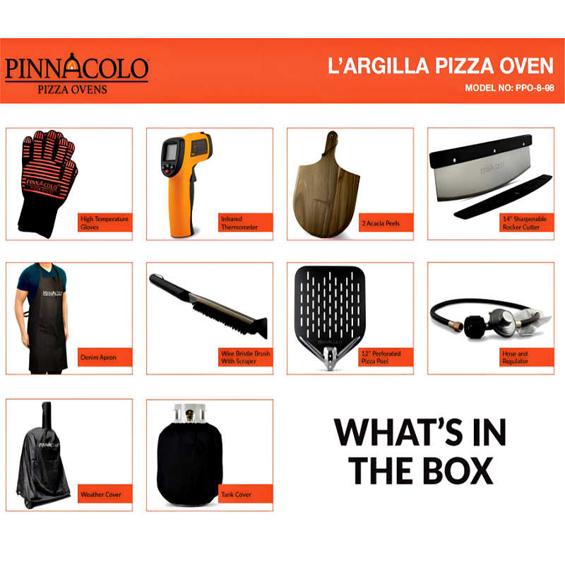 Pinnacolo L'Argilla Thermal Clay Gas Freestanding Outdoor Pizza Oven | Accessories