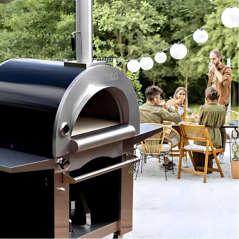 Pinnacolo Ibrido Hybrid Freestanding Outdoor Pizza Oven | In Backyard