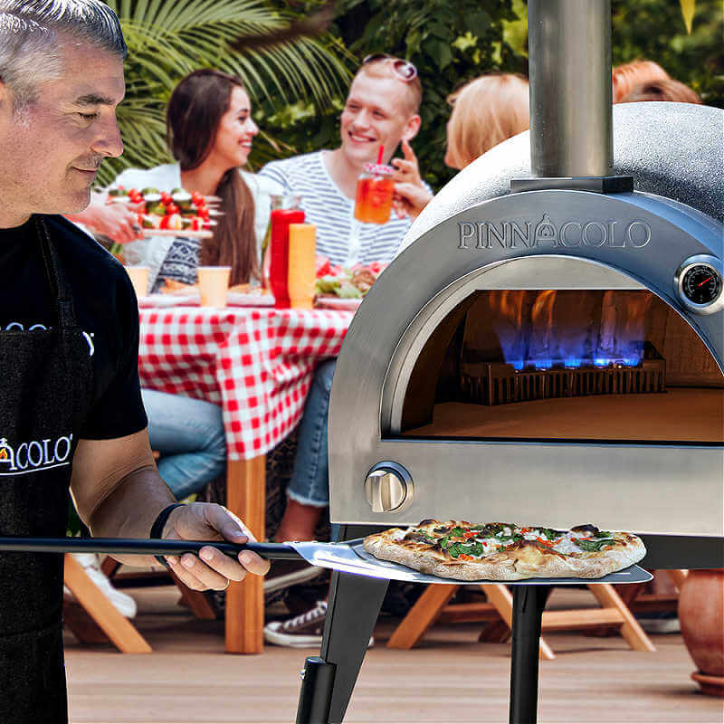 Pinnacolo L'Argilla Thermal Clay Gas Freestanding Outdoor Pizza Oven | 50,000 BTUs of Gas Burner Power