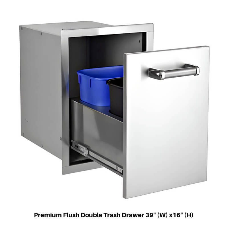 Premium Flush Double Trash Drawer