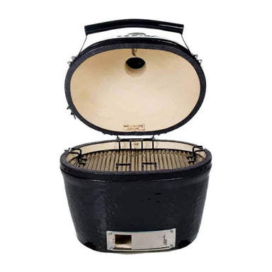 Primo All-In-One Oval Large 300 Ceramic Kamado Grill | Gloss Black 