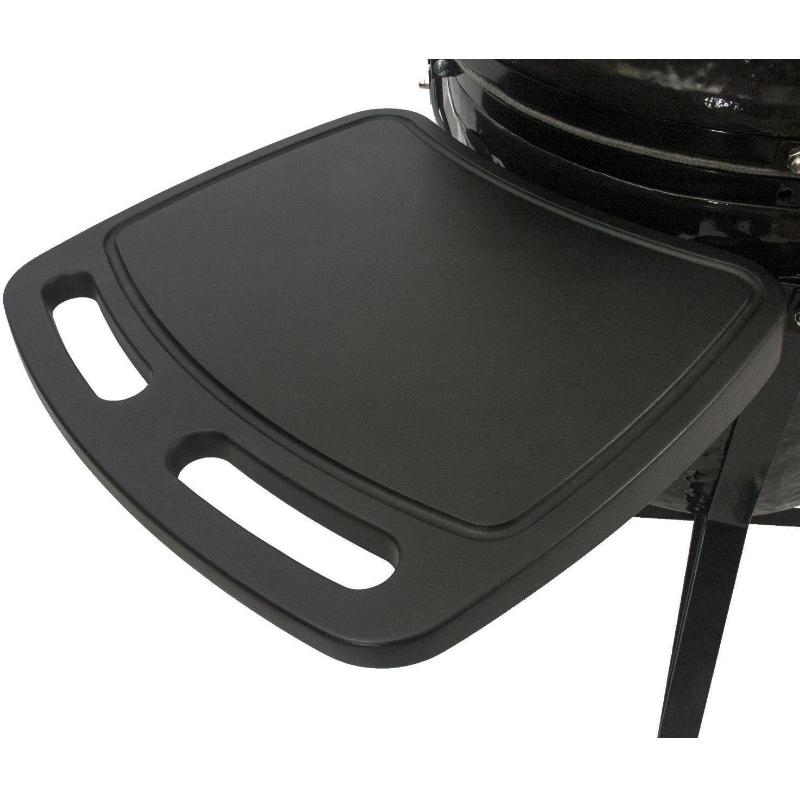 Primo PGCLGC All-In-One Oval Large 300 Ceramic Kamado Grill With Cradle, Side Shelves, And Stainless Steel Grates - Side Shelf