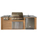 Pro-Fit 8-ft Outdoor Kitchen | Base Finish: Golden Cypress Bianco | Countertop: Grigio Cemento Satin