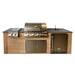 Pro-Fit 8 ft Outdoor Kitchen | Base Finish: Golden Cypress Bianco | Countertop: Grigio Piombo Satin