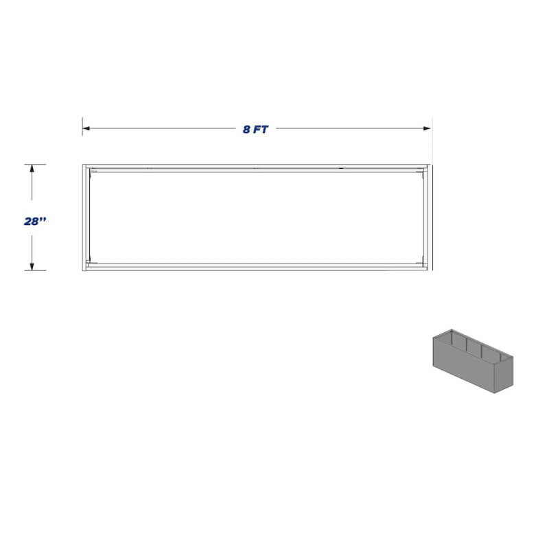 Pro-Fit DIY Unfinished Grill Island | Top View Dimensions