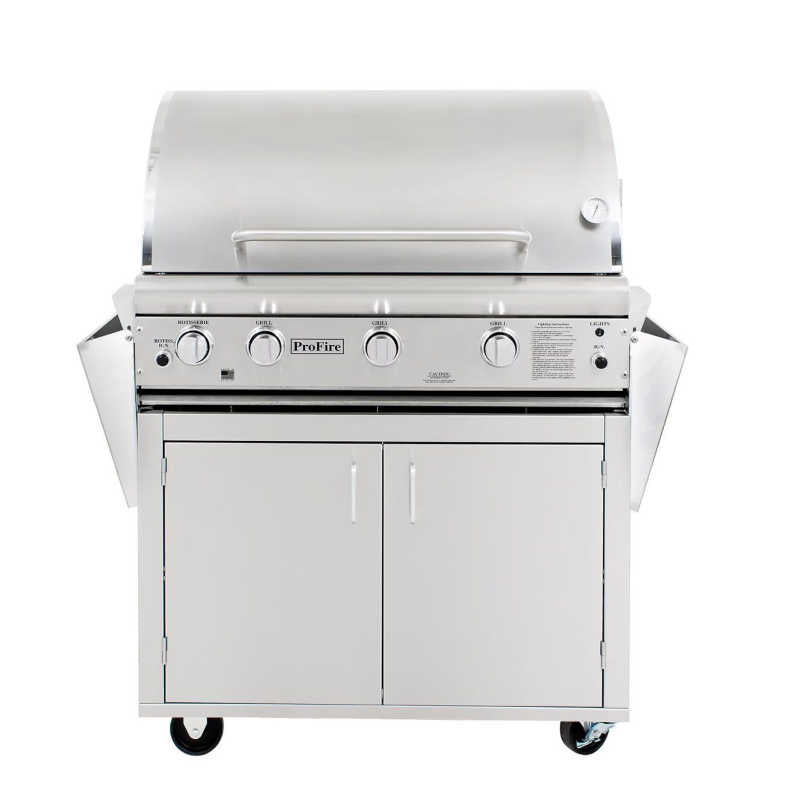 ProFire Deluxe Series 36-Inch Gas Grill | Folding Shelves