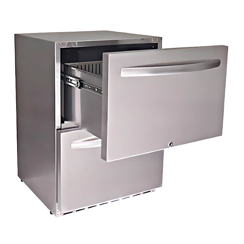 RCS 24-Inch 5.2 Cu. Ft. Outdoor Dual Drawer Refrigerator | Key Lock