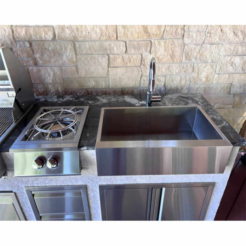 RCS 32-Inch Outdoor Farm House Sink | Shown In Outdoor Kitchen