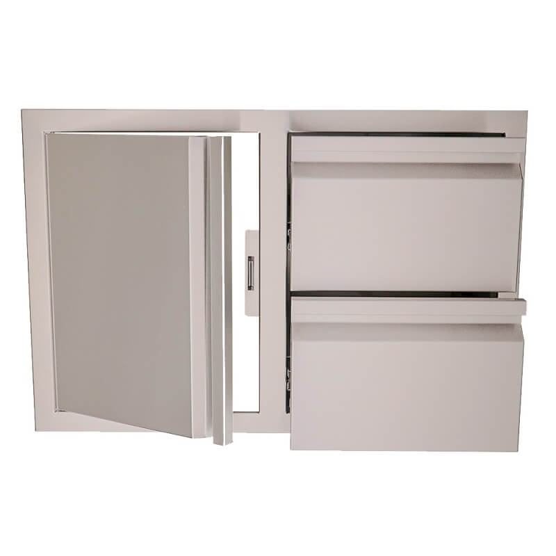 RCS 33-Inch Double Drawers With Single Door | Left Hinge