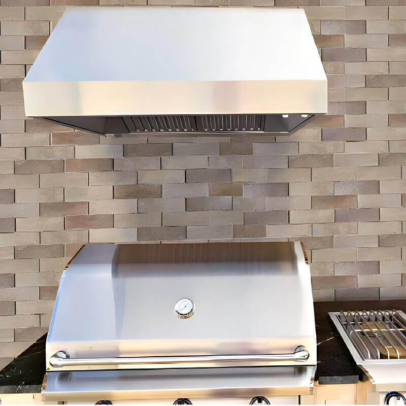 RCS 36 Inch 1200 CFM Stainless Steel Vent Hood | Shown in Outdoor Kitchen