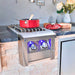 American Renaissance Grill Built-In Double Side Burner | Shown Cooking in Outdoor Kitchen