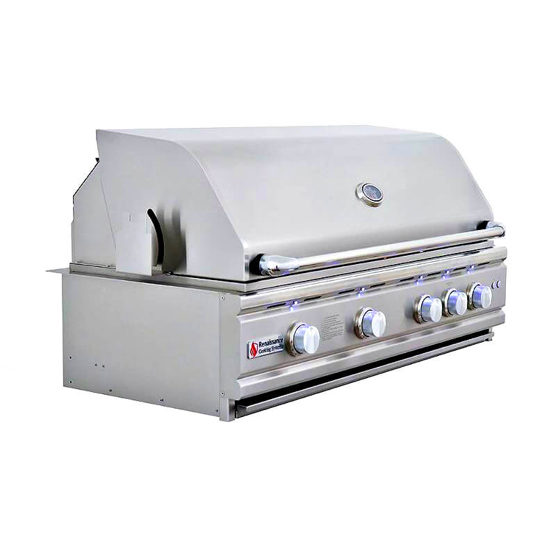 RCS Cutlass Pro 42 Inch Built-In Gas Grill with Flame Tamers | Blue LED Lights on Control Panel