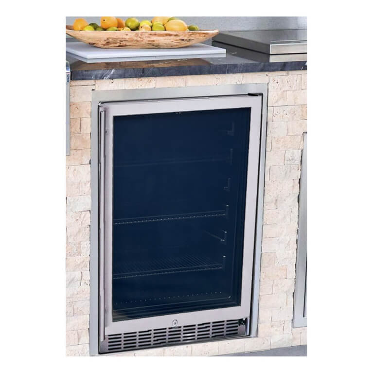 RCS 5.01 Cu. Ft. Refrigerator with Glass Door | Installed Outdoor Kitchen