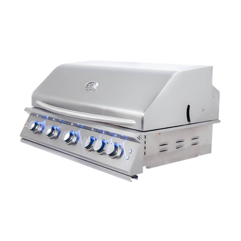 RCS Premier 40 Inch 5 Burner Built In Gas Grill | Push Button For Light Controls
