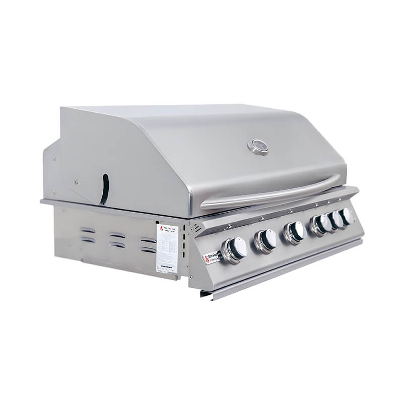 RCS Premier 40 Inch 5 Burner Built In Gas Grill  | Dual-Lined Grill Hood